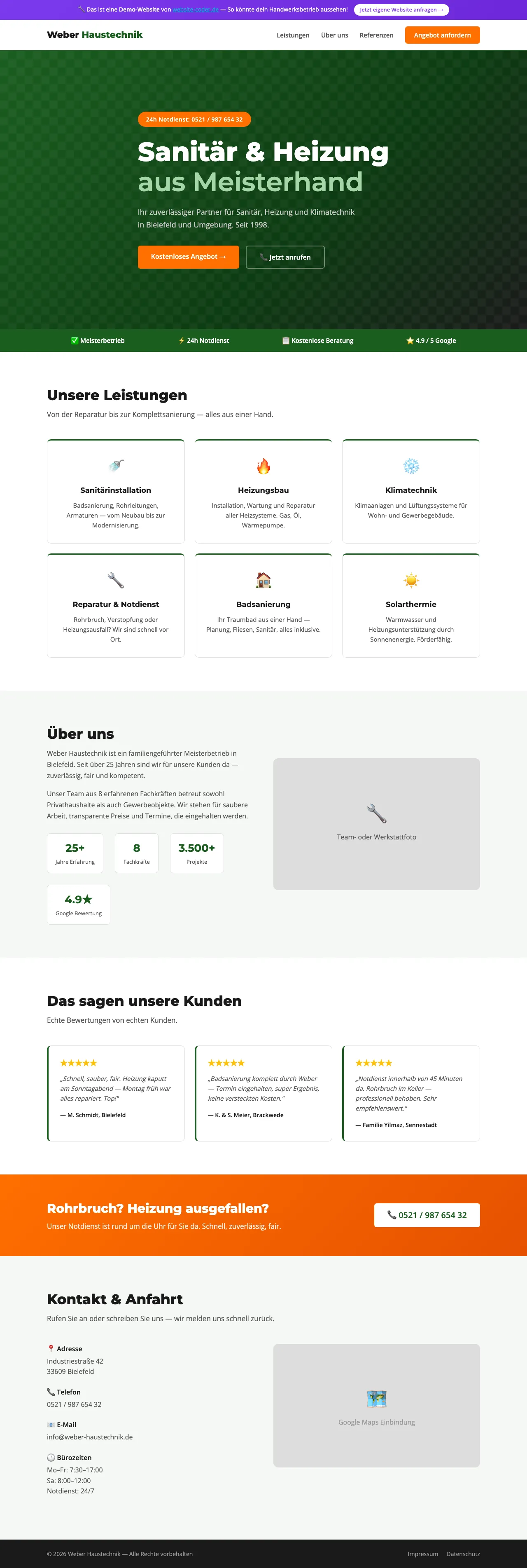 Weber Haustechnik — Handwerker-Demo